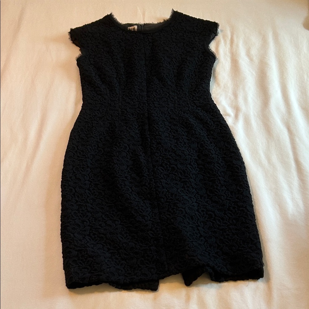 Anne Klein Elegant Black Textured Mini Dress